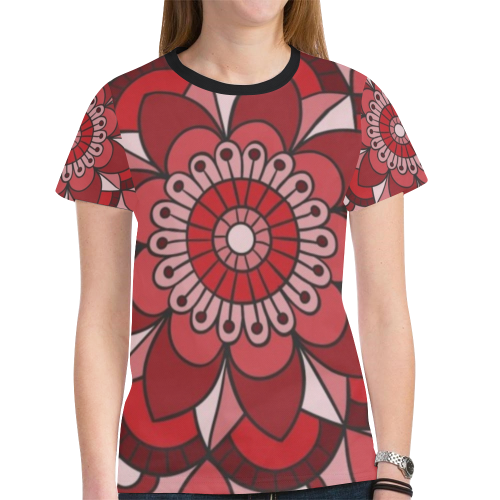 MANDALA HIBISCUS BEAUTY New All Over Print T-shirt for Women (Model T45)