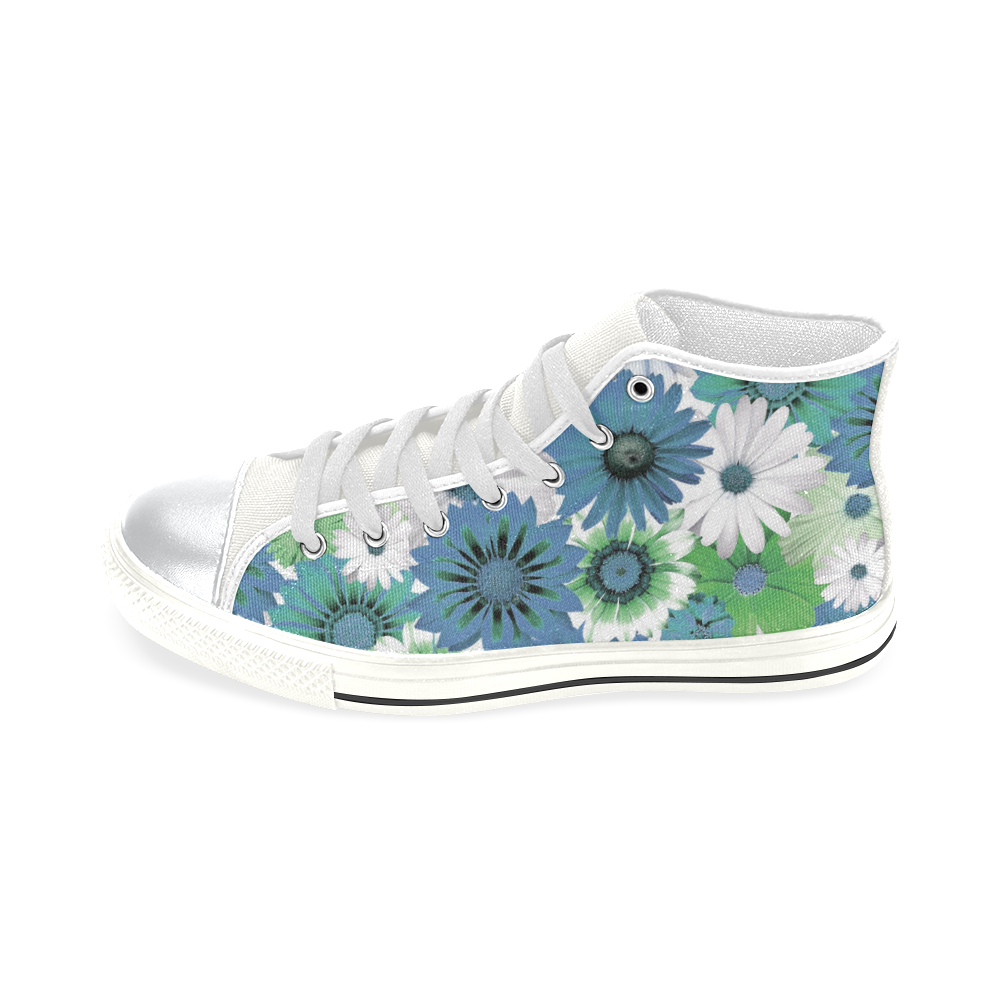 Spring Time Flowers 3 High Top Canvas Women's Shoes/Large Size (Model 017)