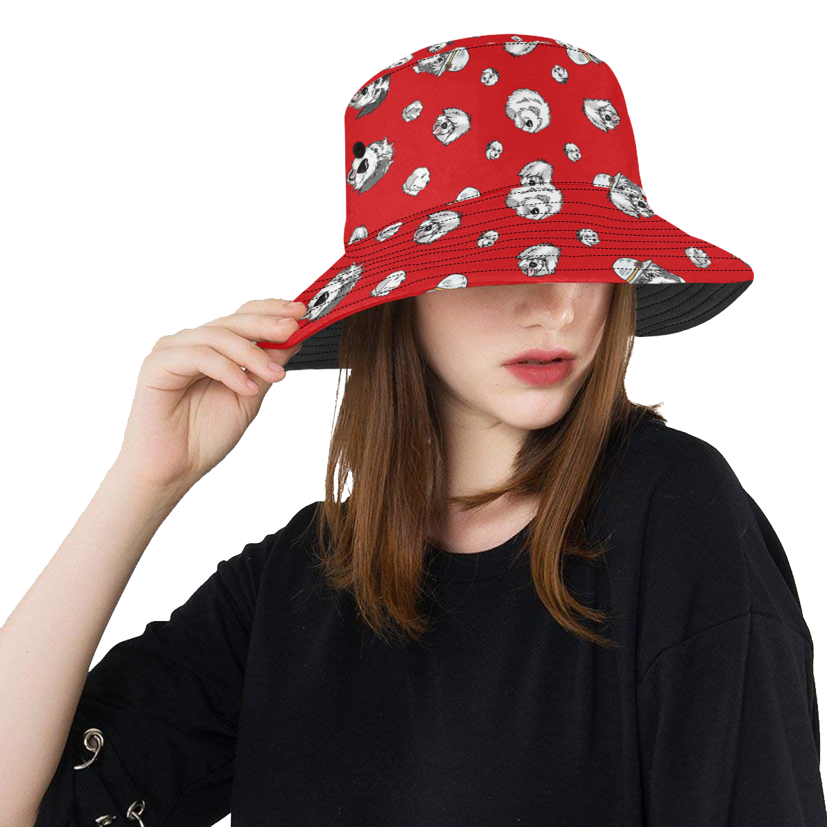 SHEEPIE HEADS red All Over Print Bucket Hat