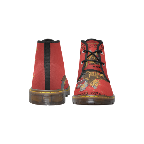 Santa Claus wish you a merry Christmas Men's Canvas Chukka Boots (Model 2402-1)