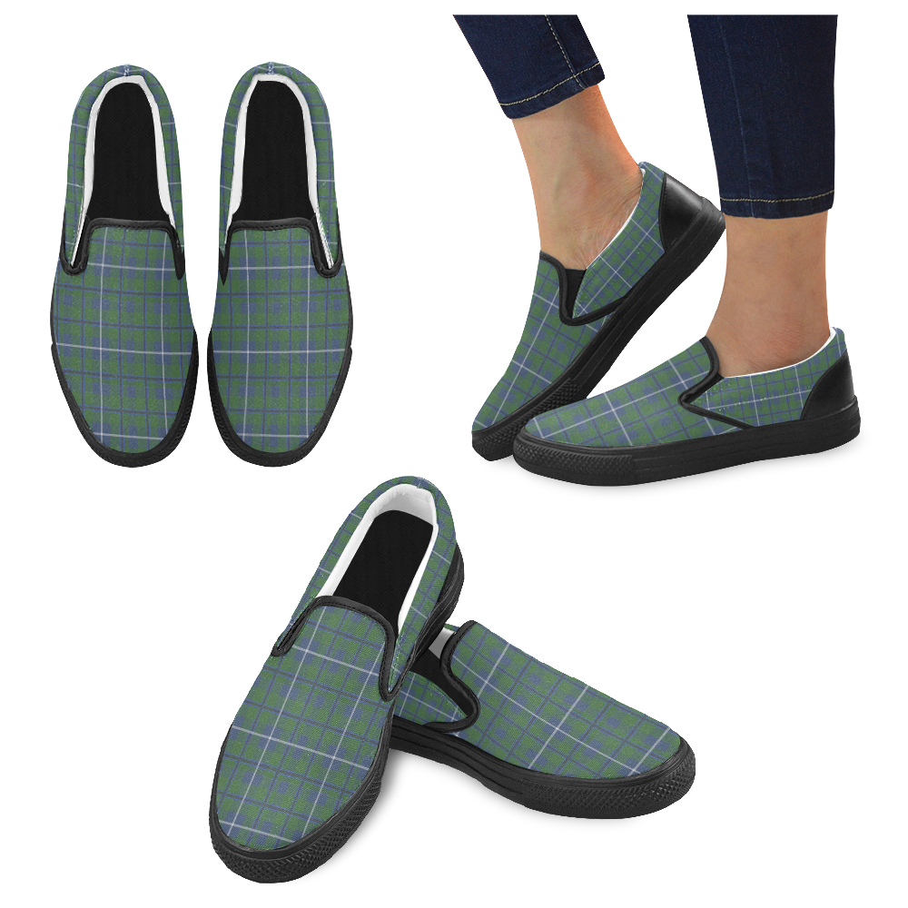Douglas Tartan Slip-on Canvas Shoes for Men/Large Size (Model 019)