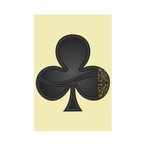 Club  Symbol Las Vegas Playing Card Shape on Yellow Garden Flag 12‘’x18‘’（Without Flagpole）