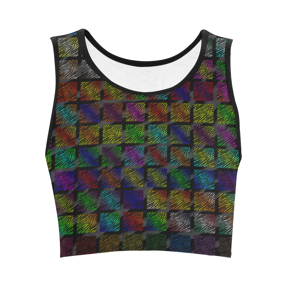 Ripped SpaceTime Stripes Collection Women's Crop Top (Model T42)