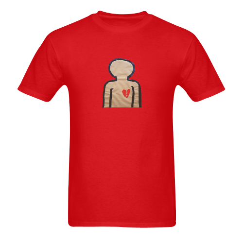 heart red Men's T-Shirt in USA Size (Two Sides Printing)