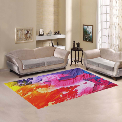 Red purple paint Area Rug7'x5'