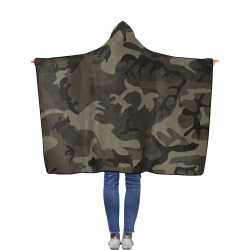 Camo Grey Flannel Hooded Blanket 40''x50''