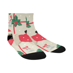Christmas Pug Pattern Quarter Socks