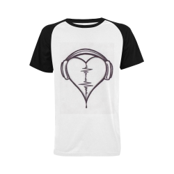 heartbeat Men's Raglan T-shirt (USA Size) (Model T11)