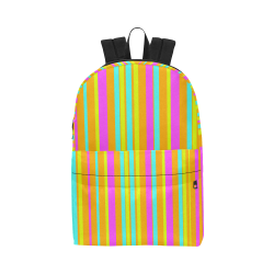 Neon Stripes  Tangerine Turquoise Yellow Pink Unisex Classic Backpack (Model 1673)