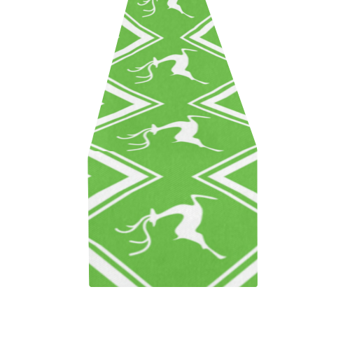 Christmas Reindeer Green Table Runner 14x72 inch