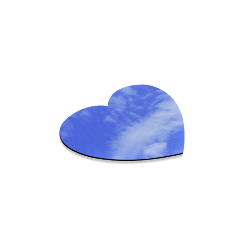 Blue Clouds Heart Coaster