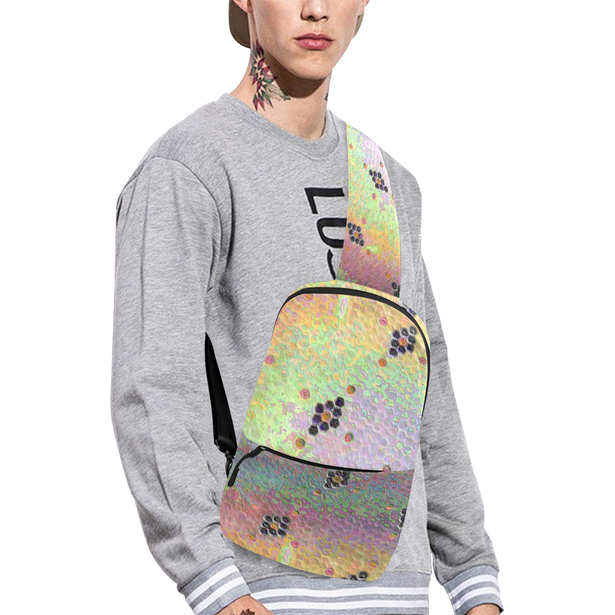 abstract hexagon tiles digital alteration Chest Bag (Model 1678)