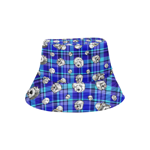 blue plaid Shaggies All Over Print Bucket Hat