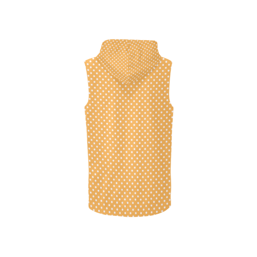 Yellow orange polka dots All Over Print Sleeveless Zip Up Hoodie for Women (Model H16)