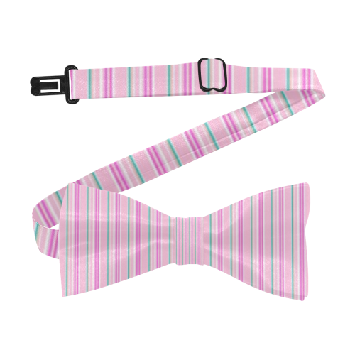 Pink Stripes Vertical Custom Bow Tie