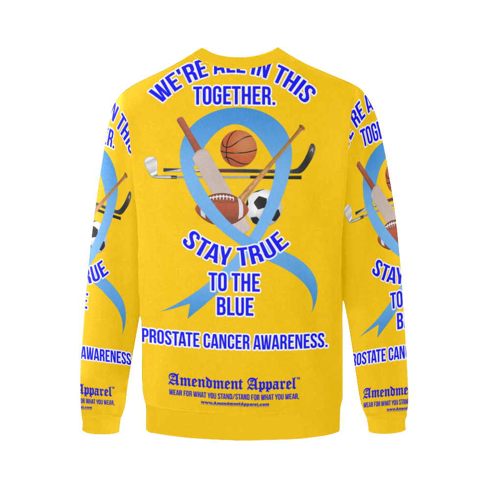 Prostate Cancer Awareness Men's Oversized Fleece Crew Sweatshirt/Large Size(Model H18)