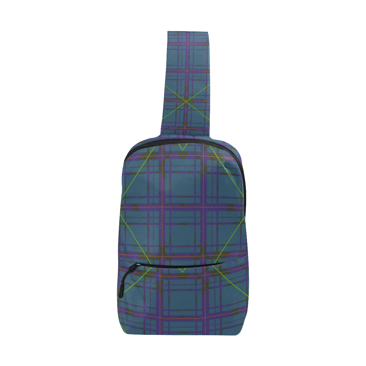 Neon plaid 80's style design Chest Bag (Model 1678)