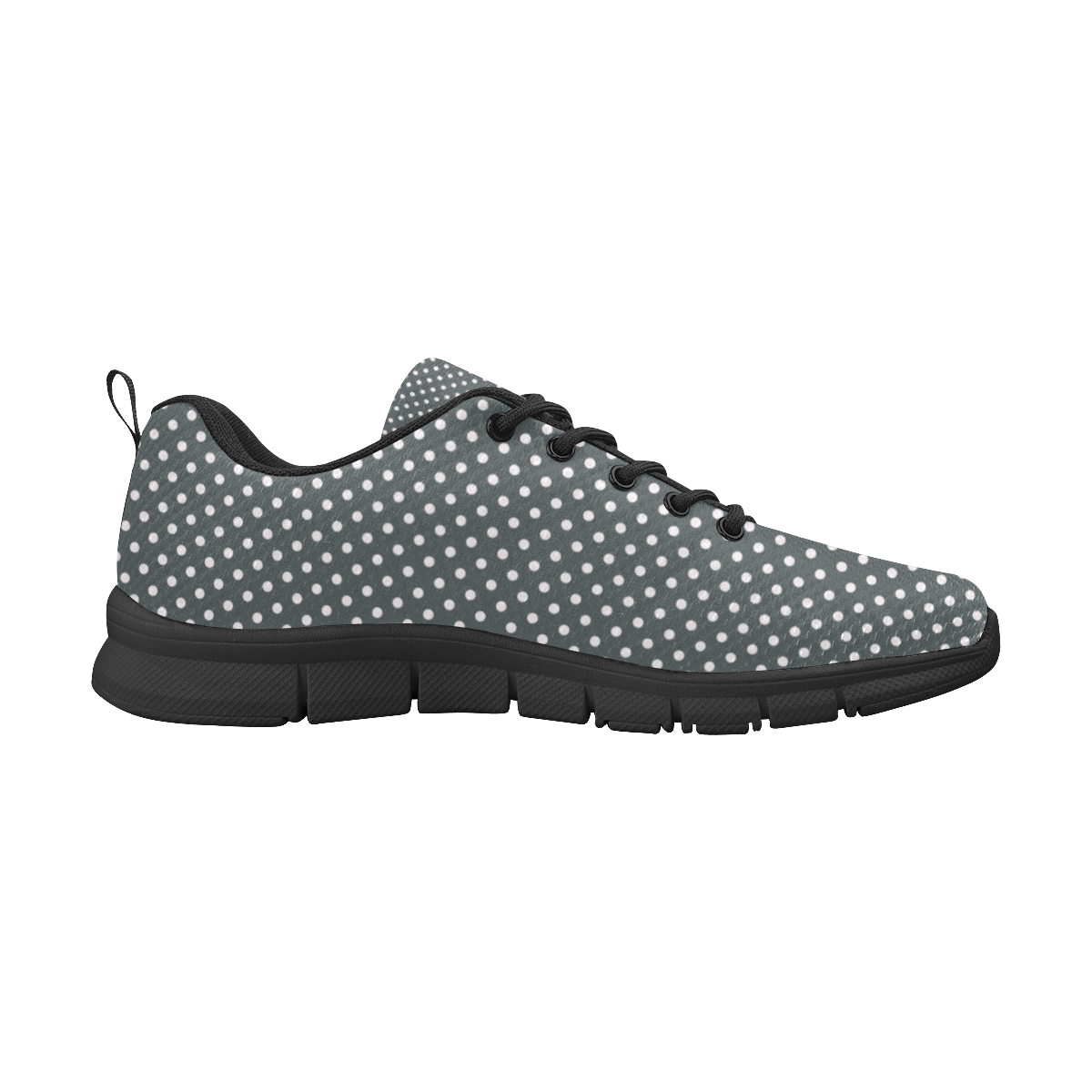 Silver polka dots Women's Breathable Running Shoes (Model 055)