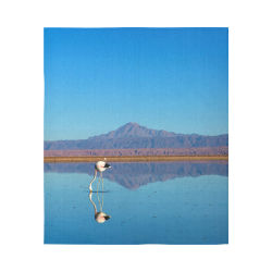 Mirrored Flamingo Cotton Linen Wall Tapestry 51"x 60"