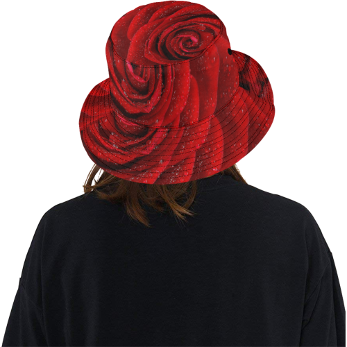 Red rosa All Over Print Bucket Hat