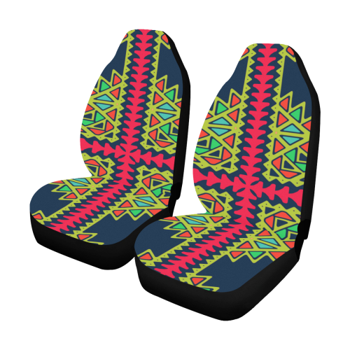 Distorted shapes on a blue background Car Seat Covers (Set of 2)