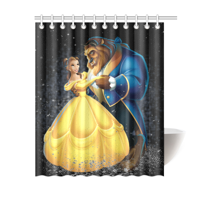 Popular Printed Beauty And The Beast Bathroom Shower Curtain 60 X 72 Popular Printed Beauty And The Beast Bathroom Shower Curtain 60 X 72 Inch