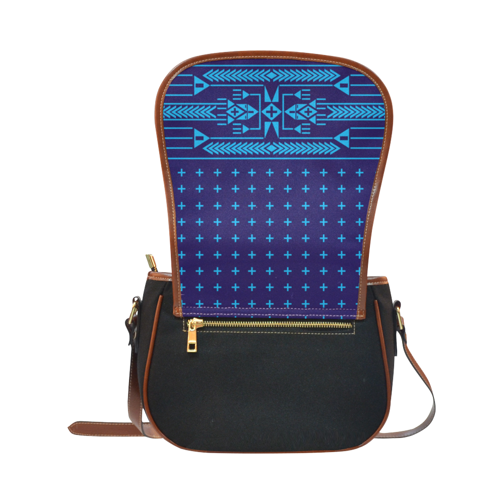 The Path Blue design Saddle Bag/Small (Model 1649)(Flap Customization)