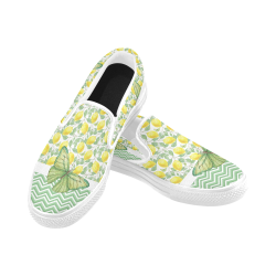 Butterfly And Lemons Slip-on Canvas Shoes for Men/Large Size (Model 019)