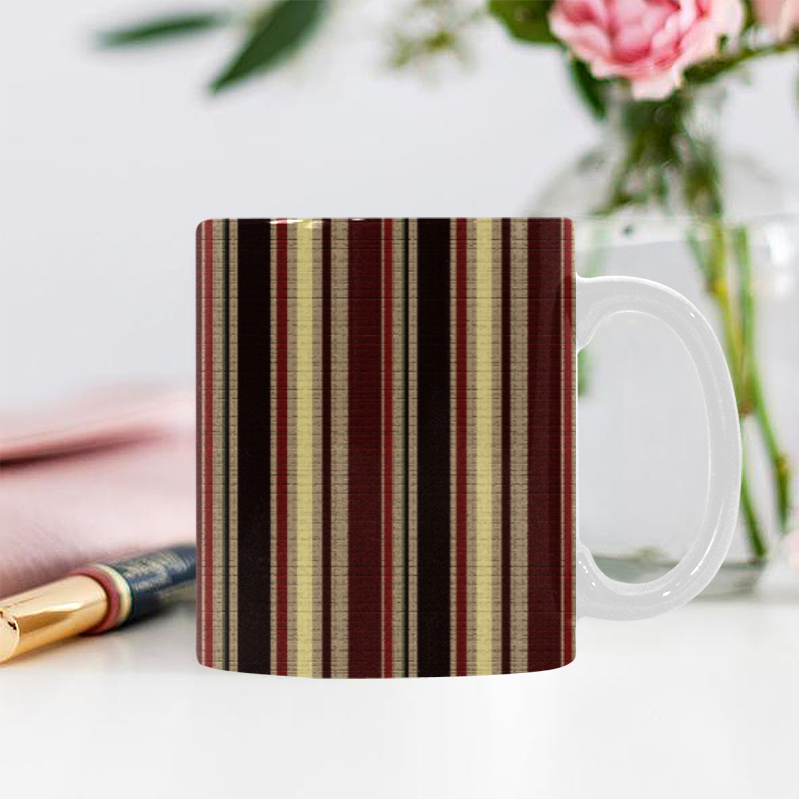 Dark textured stripes White Mug(11OZ)