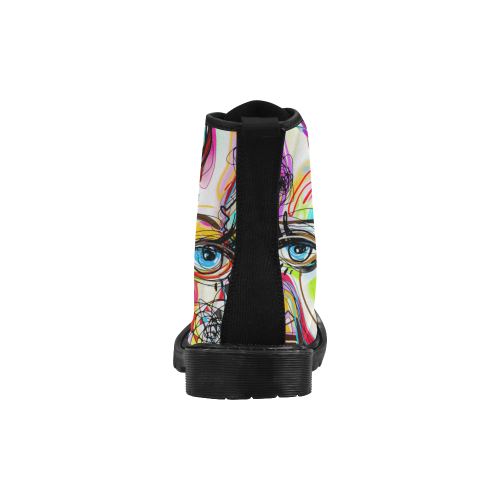 Graffiti Llama Martin Boots for Women (Black) (Model 1203H)