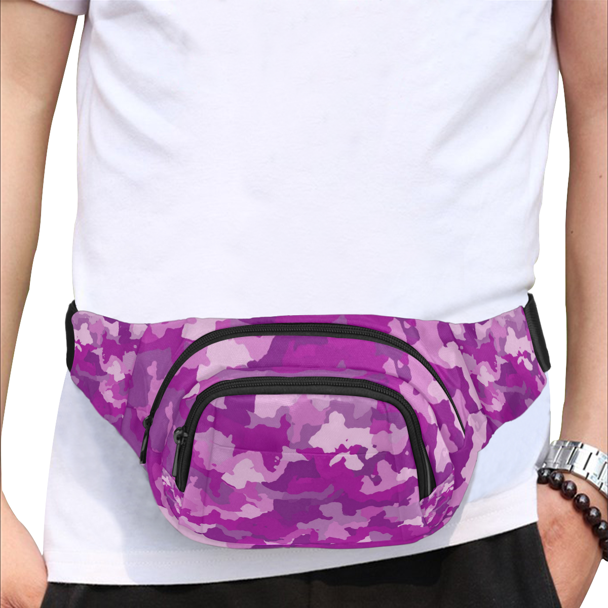 camouflage purple Fanny Pack/Small (Model 1677)
