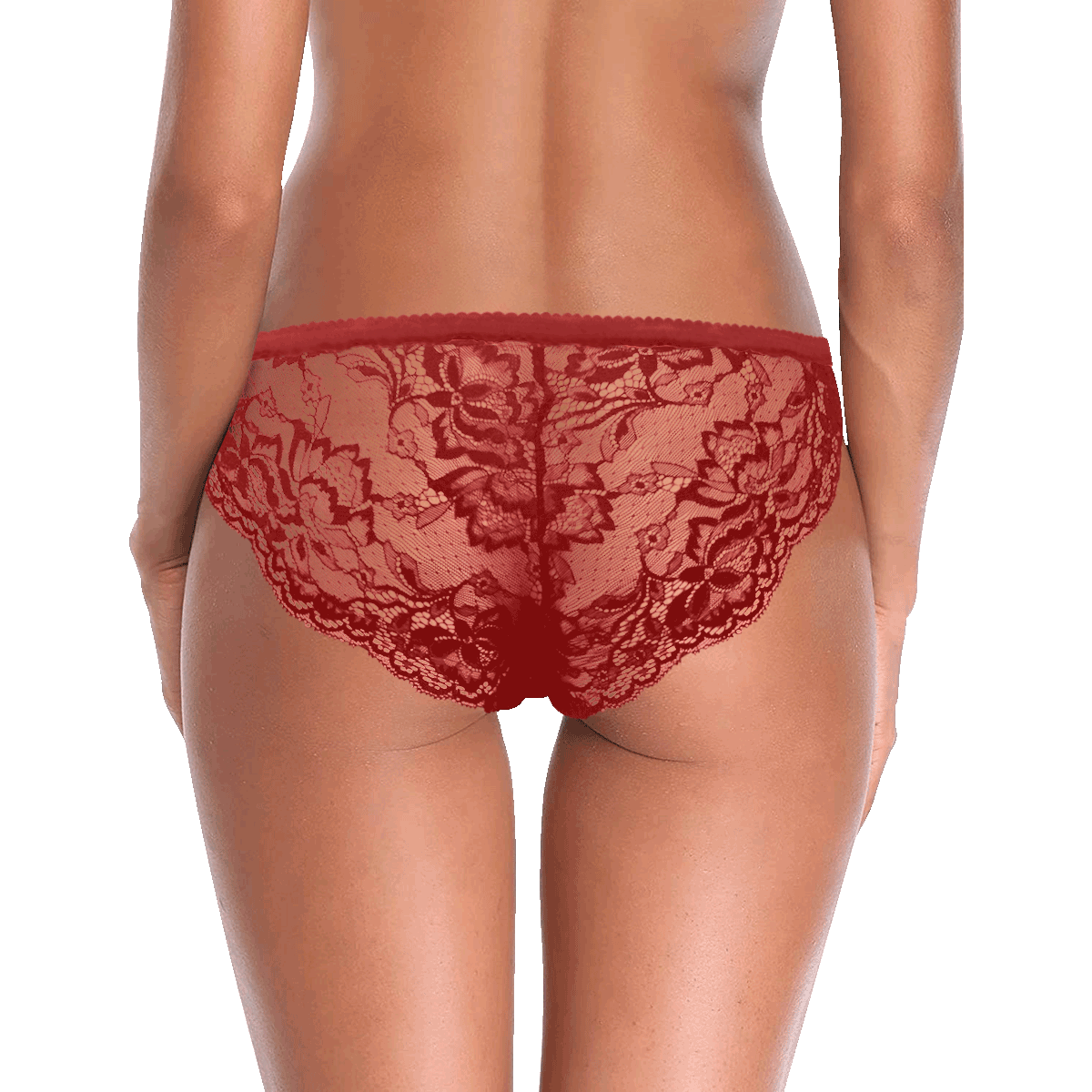 Autumn Maple Leaf Panties Canada Women's Lace Panty (Model L41)