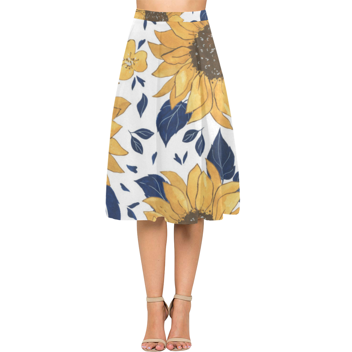 Sunflowers Aoede Crepe Skirt (Model D16)