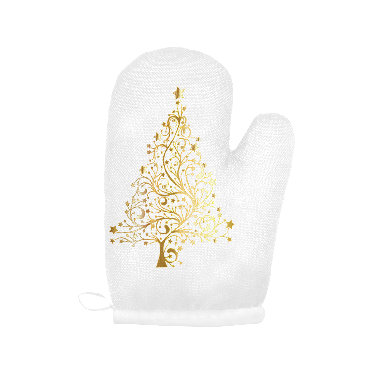 Golden Christmas Tree Oven Mitt (Two Pieces)