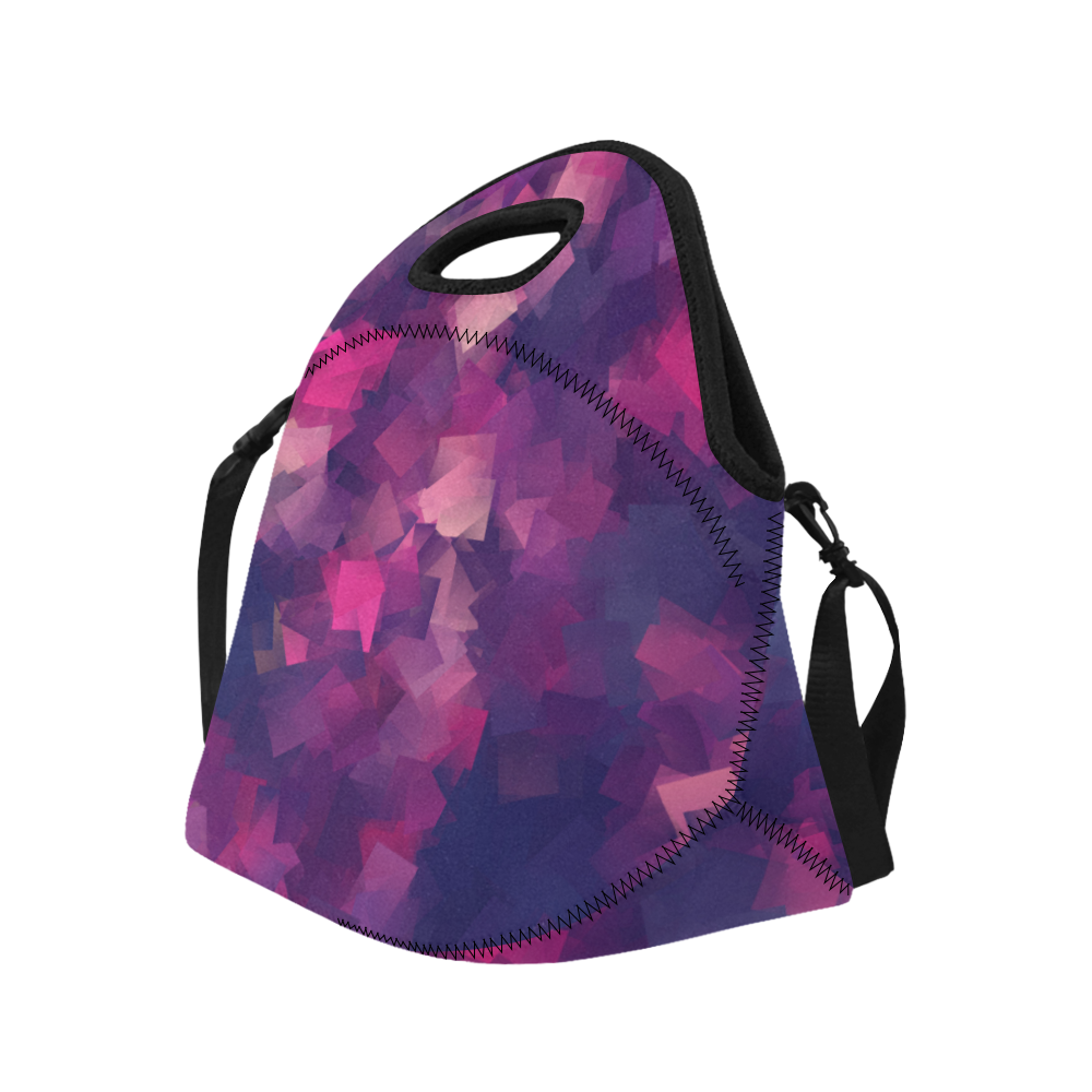 purple pink magenta cubism #modern Neoprene Lunch Bag/Large (Model 1669)