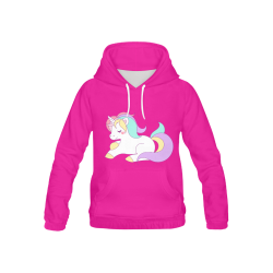 Pink, Unicorn All Over Print Hoodie for Kid (USA Size) (Model H13)