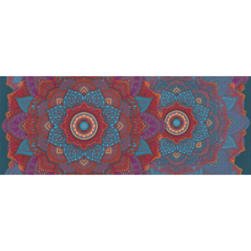 3D Mandala with Red Lace in Teal, Blue and Purple Gift Wrapping Paper 58"x 23" (5 Rolls)