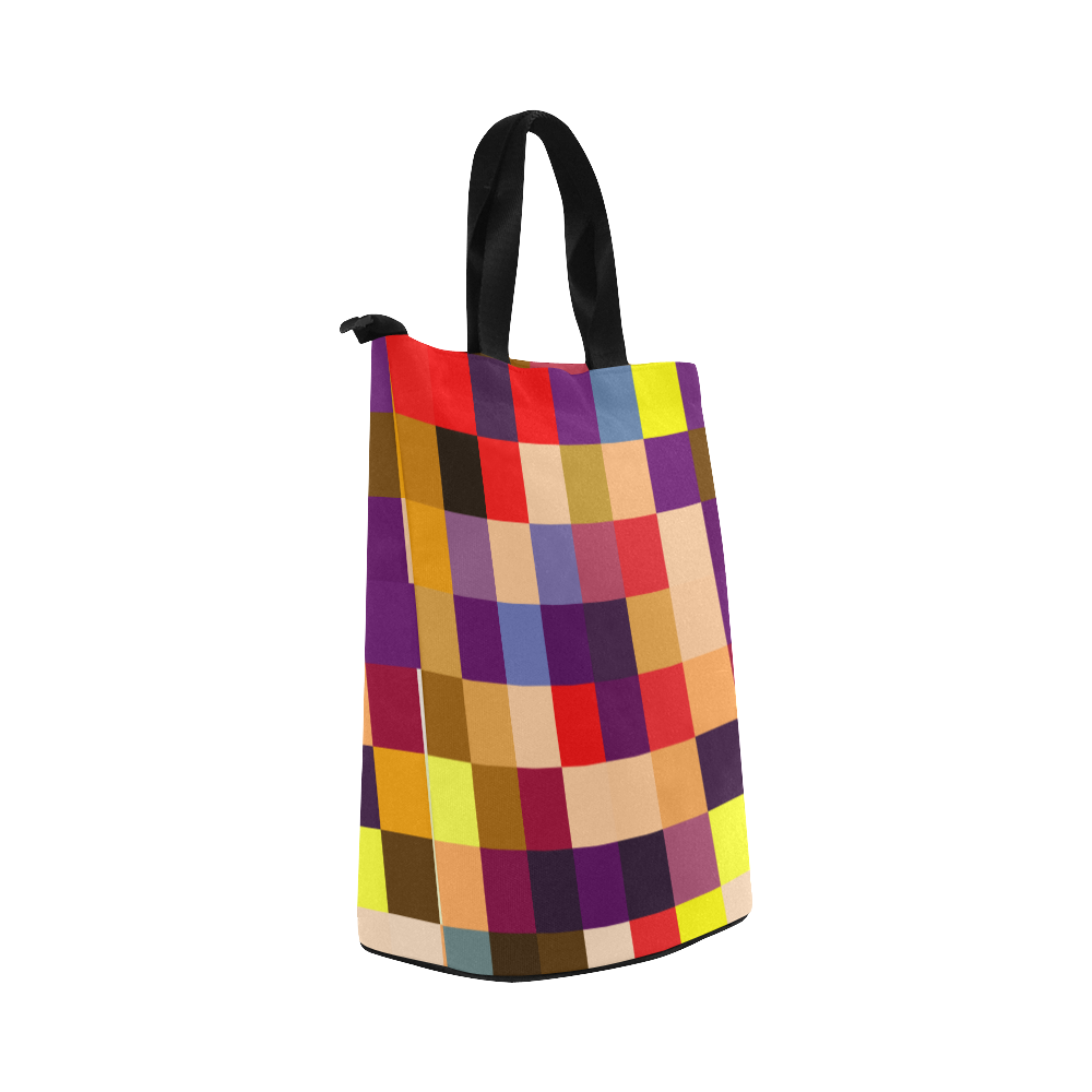 Alli Multi-Color Plaid Nylon Lunch Tote Bag (Model 1670)