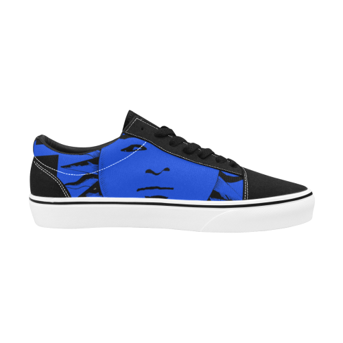 GOD Surface 1  Black & Royal Blue Men's Low Top Skateboarding Shoes (Model E001-2)