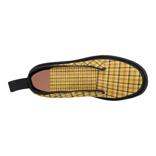 Yellow Tartan (Plaid) Martin Boots for Women (Black) (Model 1203H)