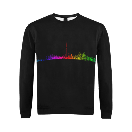 Toronto Rainbow All Over Print Crewneck Sweatshirt for Men (Model H18)
