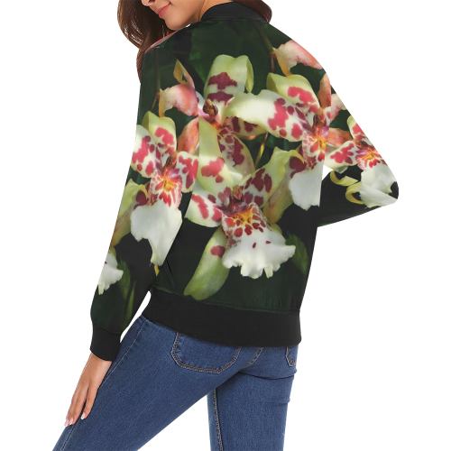 spotted orchids All Over Print Bomber Jacket for Women (Model H19)