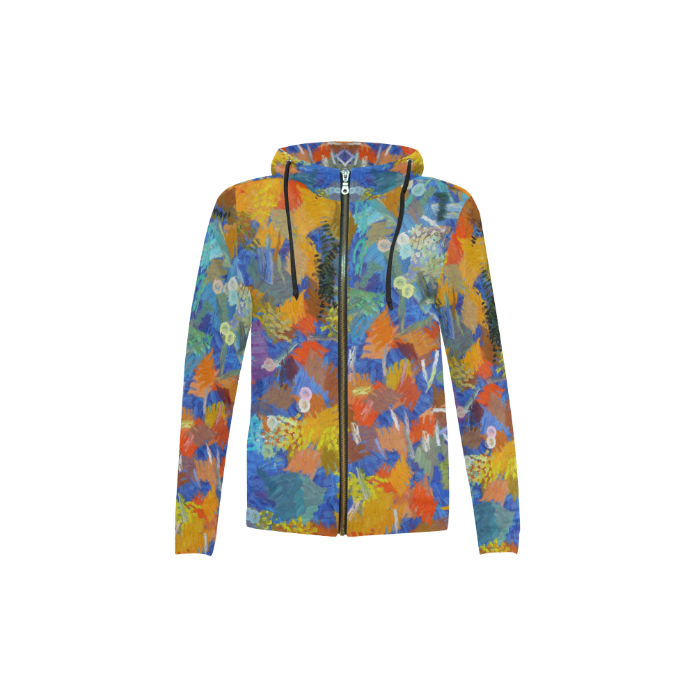 Colorful paint strokes All Over Print Full Zip Hoodie for Kid (Model H14)