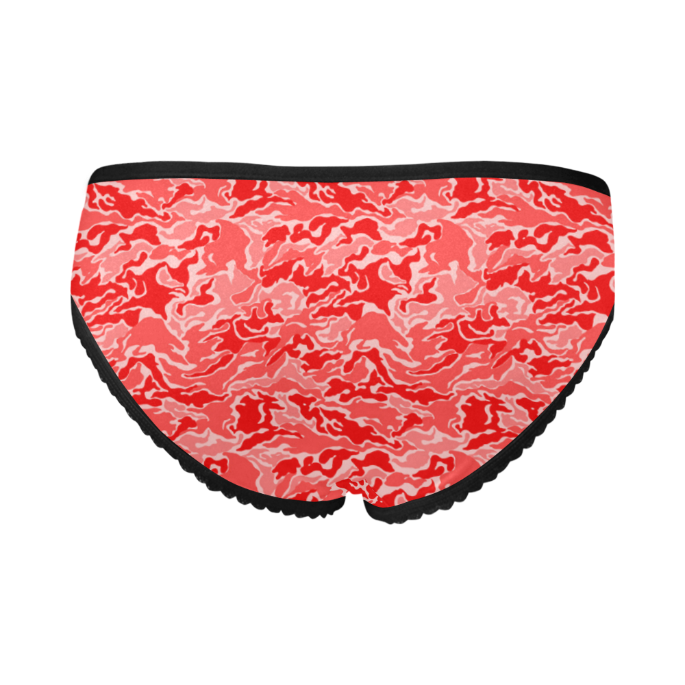 Red Camouflage Pattern Women's All Over Print Girl Briefs (Model L14)
