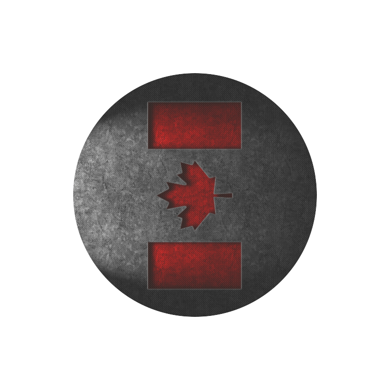 Canadian Flag Stone Texture Round Mousepad