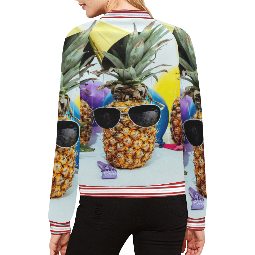 Pineapple Jacket test All Over Print Bomber Jacket for Women (Model H21)