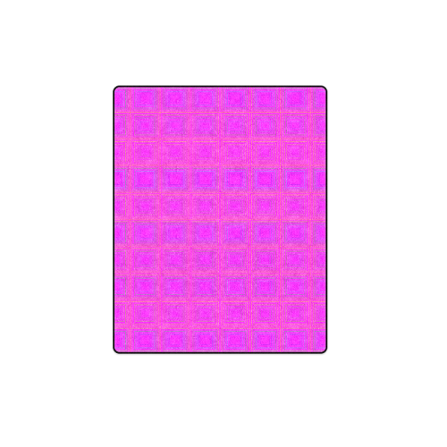 Pink golden multicolored multiple squares Blanket 40"x50"