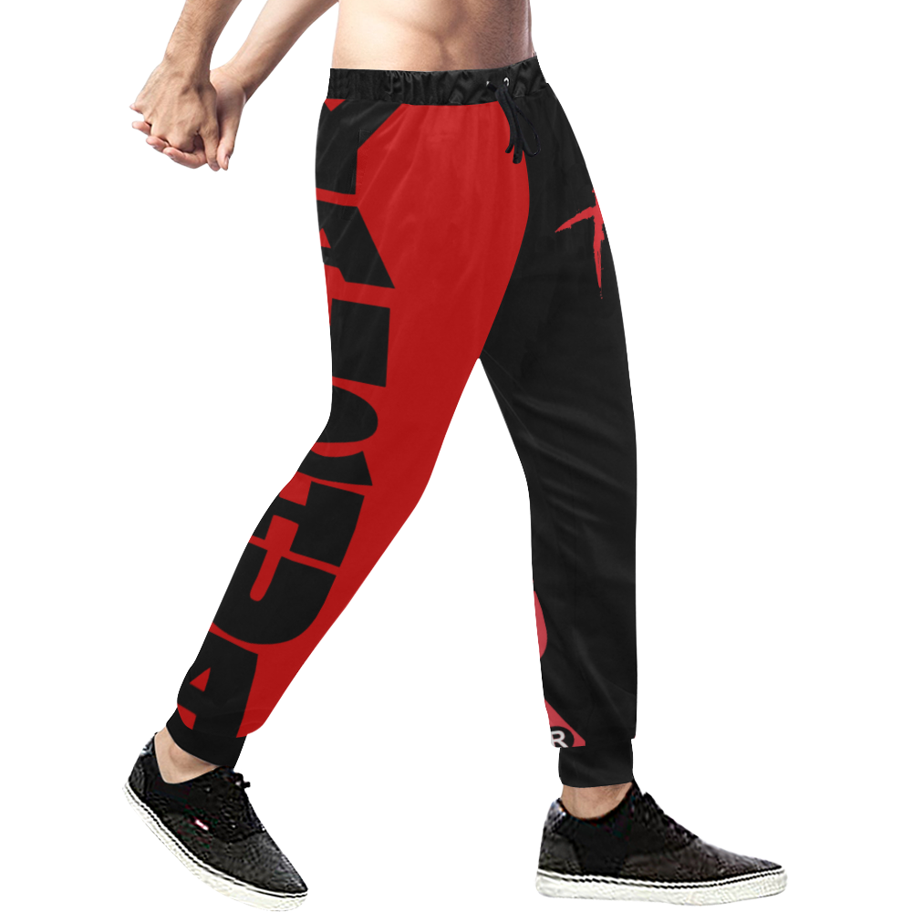 Yahshua Joggers (Black Red) Men's All Over Print Sweatpants (Model L11)
