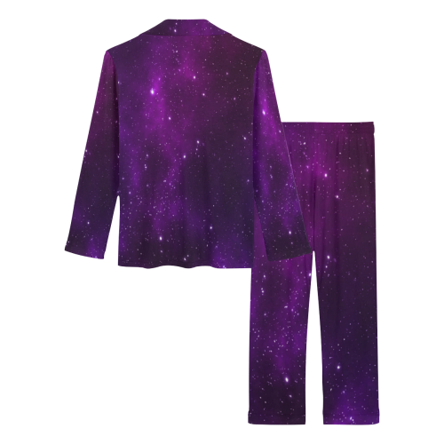 Pink Galaxy Fuchsia Universe Women's Long Pajama Set