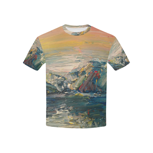 Mountains painting Kids' All Over Print T-shirt (USA Size) (Model T40)